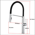 Gunmetal Rubber Kitchen Faucet Mixer Rotation Pull Down Stream Sprayer Taps Hot And Cold Water Single Hole Single Handle Faucet