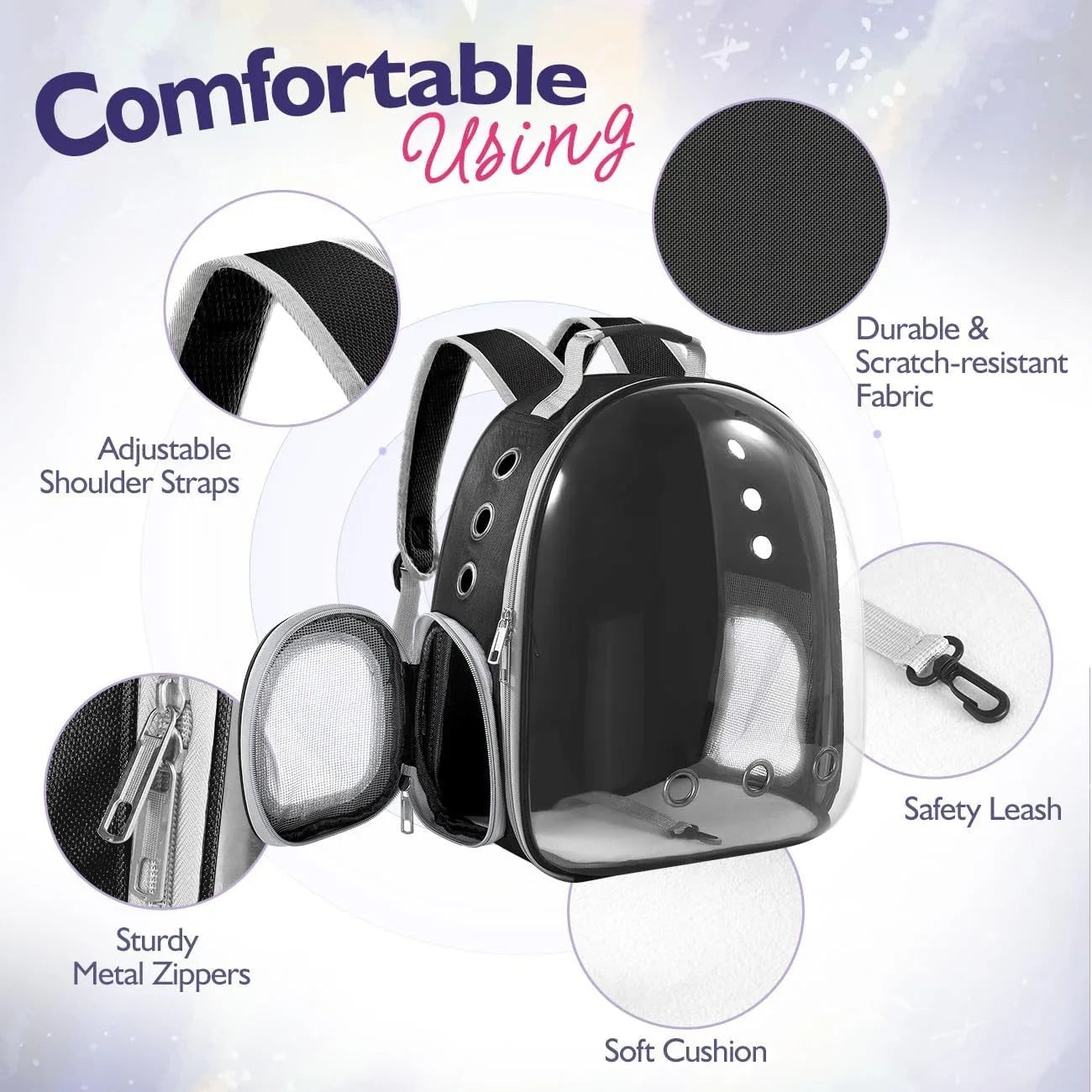 Transparent Pet Backpack Carrier - Bubble Space Capsule, Breathable Travel Bag for Small Medium Dogs Cats | AlluCanFind