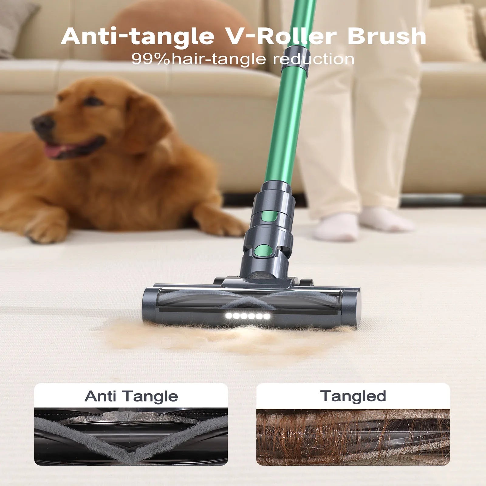 M241 30000Pa Battery Vacuum Cleaner, Wireless Vacuum Cleaner with up to 50 Minutes Running Time  for Hard Floors Lubluelu-MIUZZY
