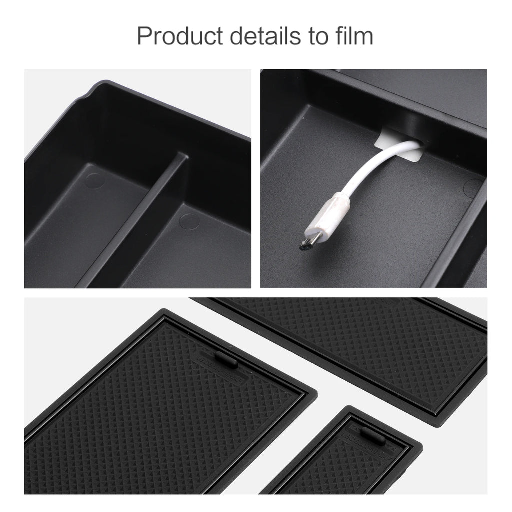 Central Armrest Storage Box Tray for Benz G350 G400 G500 G63 AMG 2019 - 2024 Organizer Accessories Tidying Black