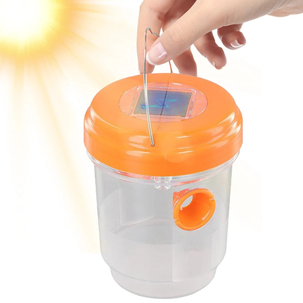 Solar Wasp Trap Waterproof Outdoor Hanging Trap Non-Toxic Bee Hornet Traps Wasp Fly Trap Light Reusable Garden Fruit Fly Catcher