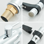 Kitchen Purified Water 2 Function Brass Cold and Hot Mix Faucet Black Flexible Water Pipe 360 Rotate Filtered Water Deck Install