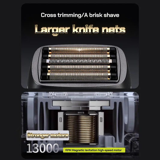 Professional Electric Hair Clipper Hair Trimmer 13000RPM Men's Shaver 5-blade Knife Net 1600mAh Mini Shaver IPX6 Waterproof