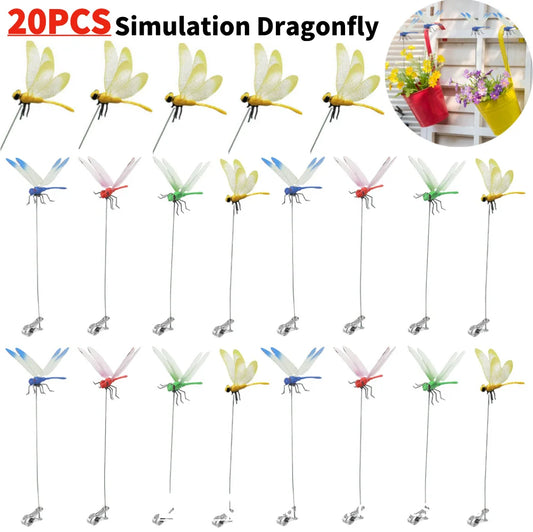 20-3pcs 31cm Simulation Dragonfly Clip Bug Deterrent Realistic Dragonfly Hat Clip Bug Repellent Dragonfly Home Garden Decor