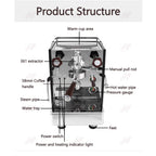 ITOP Coffee Machine Express Coffee Maker E61 Brewing Double Boiler Rotary Pump Copper Pipe 2000W N.W. 32kg 220-240V 50-60Hz