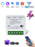 Tuya WiFi Smart Switch 16A 20A 100-240V Relay Controller RF433Mhz Wireless Remote Control Mini Round Panel Switch For LED Lamp