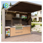 Customized Outdoor Barbecue Grill Kitchen Container Insulated Modular DIY Kitchens with Stone Marble Countertop