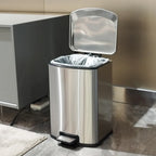 Kitchen Waste Bins Stainless Steel Wastebin Foo Waste Disposal Baskets Anti Odor Garbage Bin Office  Wastebasket Large Capacity