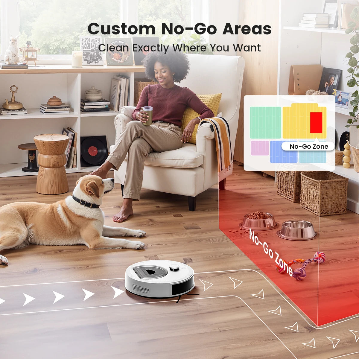 Lefant M330S Robot Vacuum Cleaner 3 in 1, 5000Pa Suction, DToF Navigation, Mapping, Virtual Zones, Obstacle Avoidance PSD, 150min, Connected by Alexa/APP/WiFi