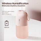 Cordless Rechargeable Air Humidifier 2000mAh Wireless Cool Mist Diffus