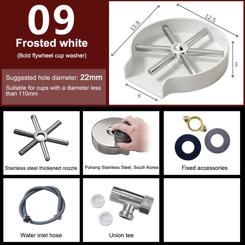 Sink Faucet Glass Cup Automatic Cup Washer Bar for Beer Milk Coffee Cleaner Tool Kitchen Sink Accessories