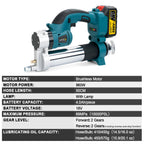 Gisam 69Mpa Brushless Electric Grease Gun 10000PSL High Pressure Car Lubricating Oil Car Maintenance For makita 18v battery pin