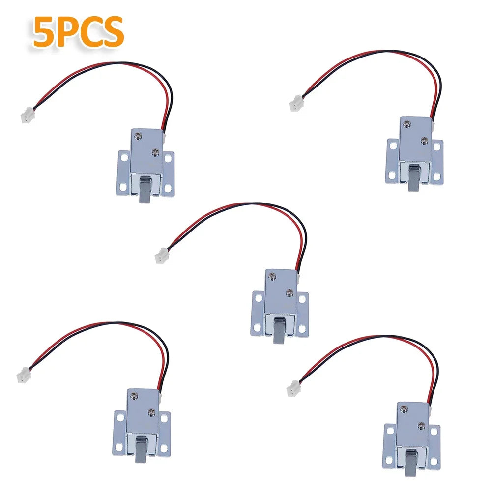 3/4/5/6pcs DC 5V-6V/DC 12V Mini Small Size Solenoid Electromagnetic Electric Control Cabinet Drawer Lock for DIY Project