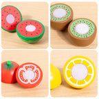 Simulation Kitchen Pretend Toy Wooden Classic Game Montessori Educational Toy For Children Kids Gift Cutting Fruit Vegetable Set