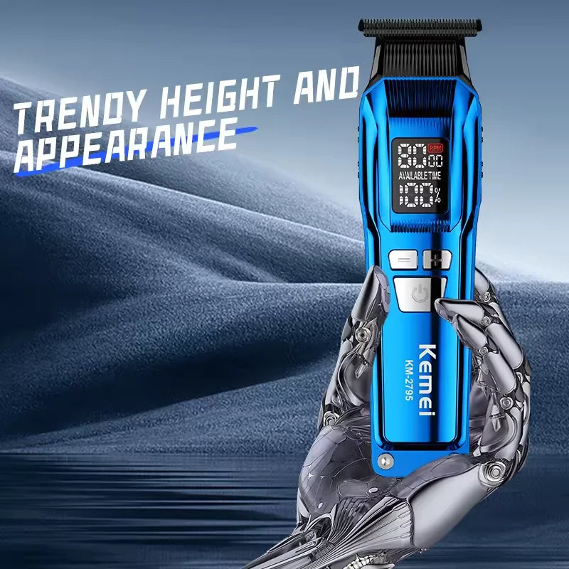 Kemei Trimmer KM-2797 Rechargeable Electric Hair Clippers Set LCD Shaver KM-1112 Dry And Wet Shaving Machine Cordless Kit