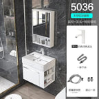 Minimalist Mini Bathroom Cabinet with Side Storage Ceramic Integrated Basin Bathroom Vanity Cabinet with Sink Bathroom Furniture