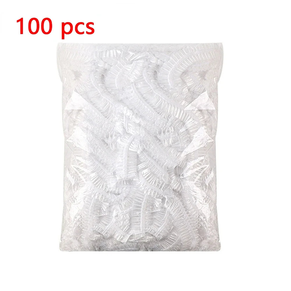 20-200pcs Disposable Shower Cap Elastic Mesh Shape Non-woven Bath Hat for Eyelash Extension Clear Waterproof Hair Hat Shower Cap