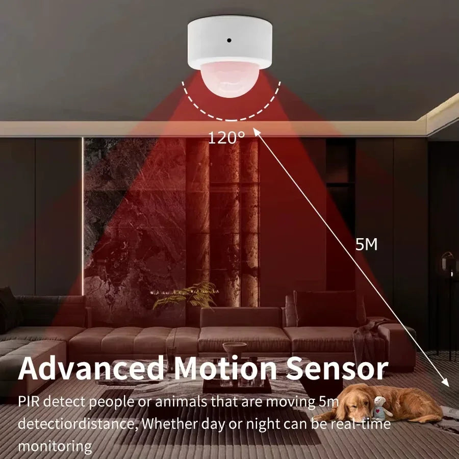Tuya Zigbee PIR Motion Sensor & Light Detector Infrared Smart Sensor Wireless Home Alarm System Works with Alexa Smart Life App