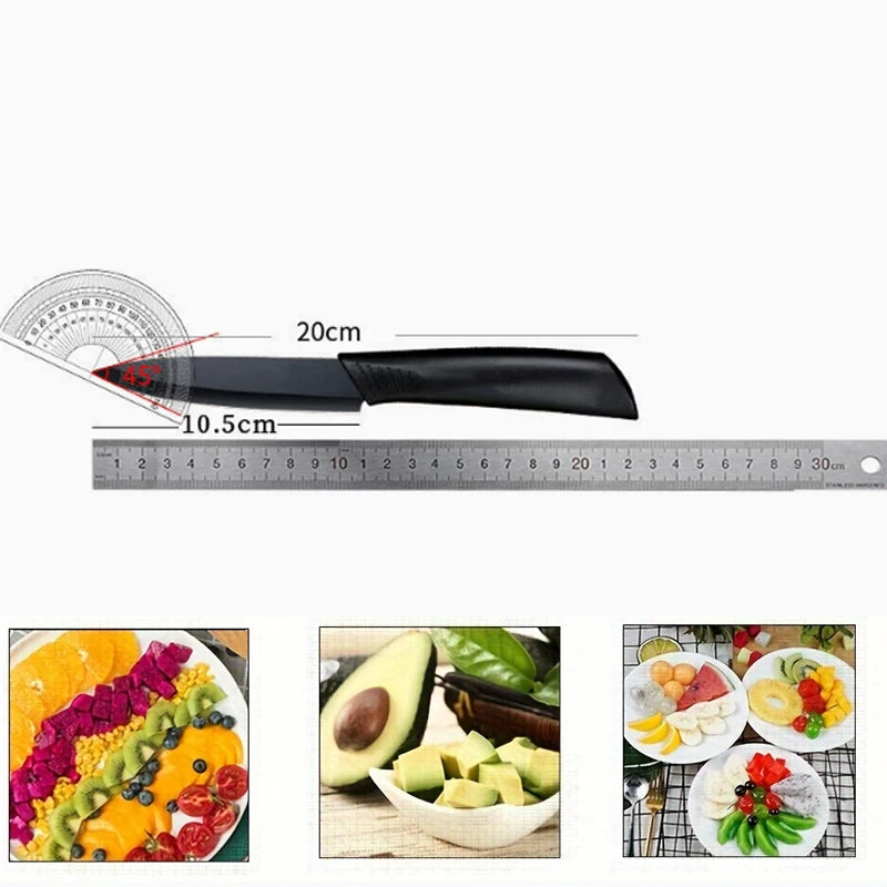 Kitchen Knife 1/3/5 Kitchen Knife Set 4-inch stainless steel fruit knife with sheath Black fixed blade plastic handle knife