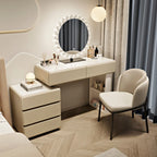 Solid wood cream style dresser chest integrated bedroom, modern simple makeup table light luxury high sense