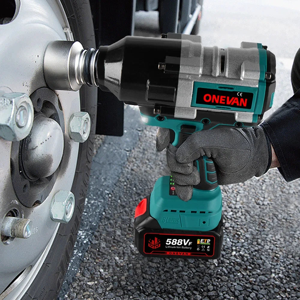 ONEVAN 3100N.M Torque Brushless Electric Impact Wrench Cordless Wrench Screwdriver Socket Power Tools For Makita 18V Battery Pin