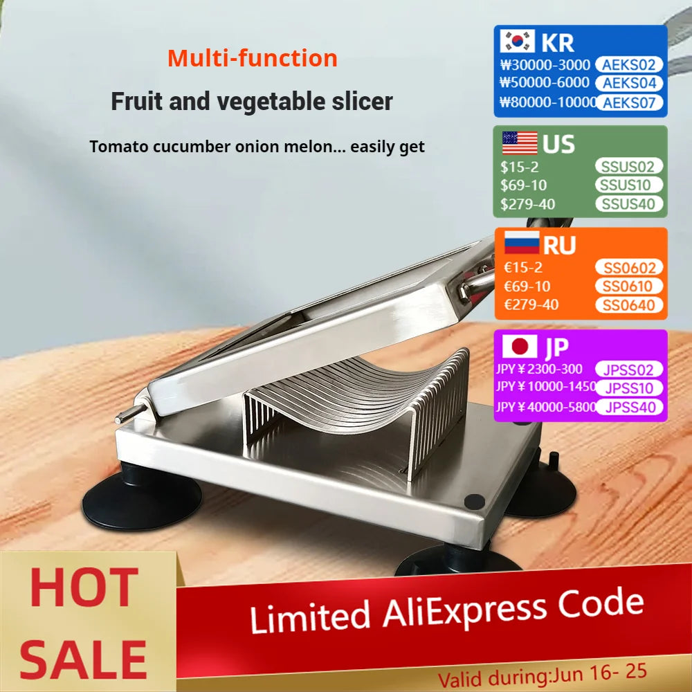 6.5/13 mm Thickness Manual Stainless Steel Vegetable Slicer Kitchen Potato Carrot Onion Manual Fruit New Multi-Function Slicer