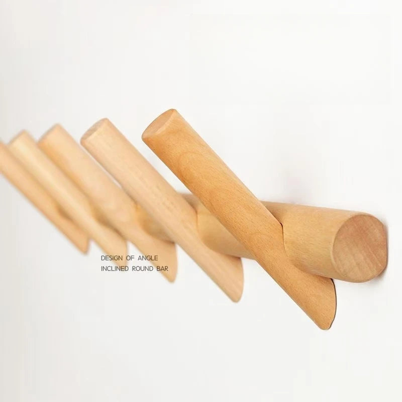 Storage Solid Wood Coat Rack Wall Mounted Assembly Coat Rack Coat Key Storage Hanger Corridor Entrance Decoration 5 Hooks