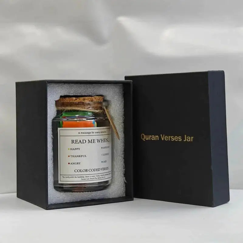 2025 Quran Verse Jar Expresses Emotions And Feelings Glass Prayer Jar With Colored Quran Verses Muslim Prayer Jar Gifts Box