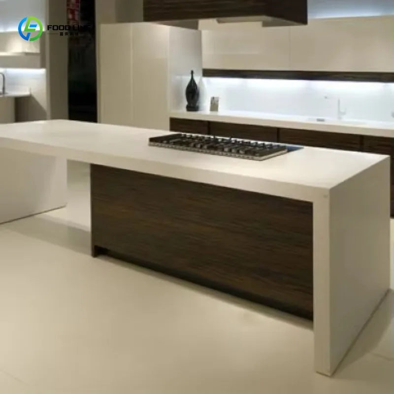 Customized Kitchen Cabinet With Marble Countertop Eco Friendly Cabinetry Waterproof for Hotel Restaurant Home Kitchen Decoration