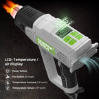 HUEPAR TOOLS Hot Air Gun 2300W 220V/110V Heat Gun with LCD Digital Display Hot Air Gun 122℉-1112℉(50℃-600℃) 10 Accessories