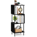 3-Tier Black S-Shaped Space-Saving Bookshelf for Small Rooms | Multi-Use in Office,Kids,Living Room,Bedroom & Home Corne