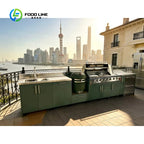 Customized Modern Outdoor Kitchen Cabinet Set Multi Scene BBQ Grill For Garden Camping Open Air Cooking