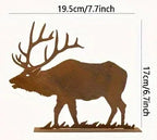 Rustic Metal Spruce Tree & Elk Ornaments: Ideal Hunting Decor & Gifts for Christmas and New Year's Holiday Celebrations