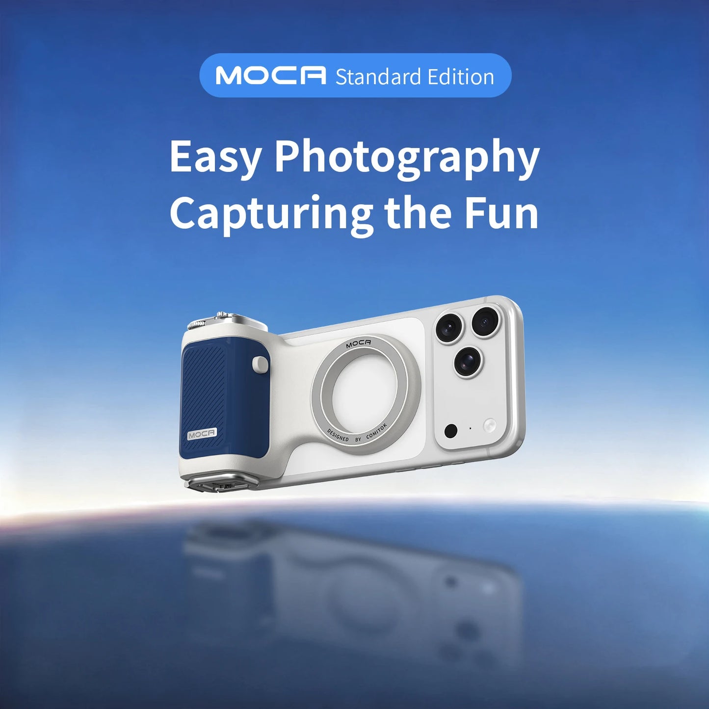 COMITOK iPhone Photo Assistant 1-Click Camera Wake/Lens Flip, DSLR Shutter, Focus/Exposure Control Ergonomic Rechargeable Remote