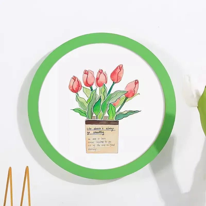 Simple circular photo frame 6 inches, 7, 8, 10, 12 inches, hanging wall picture frame, without painting core