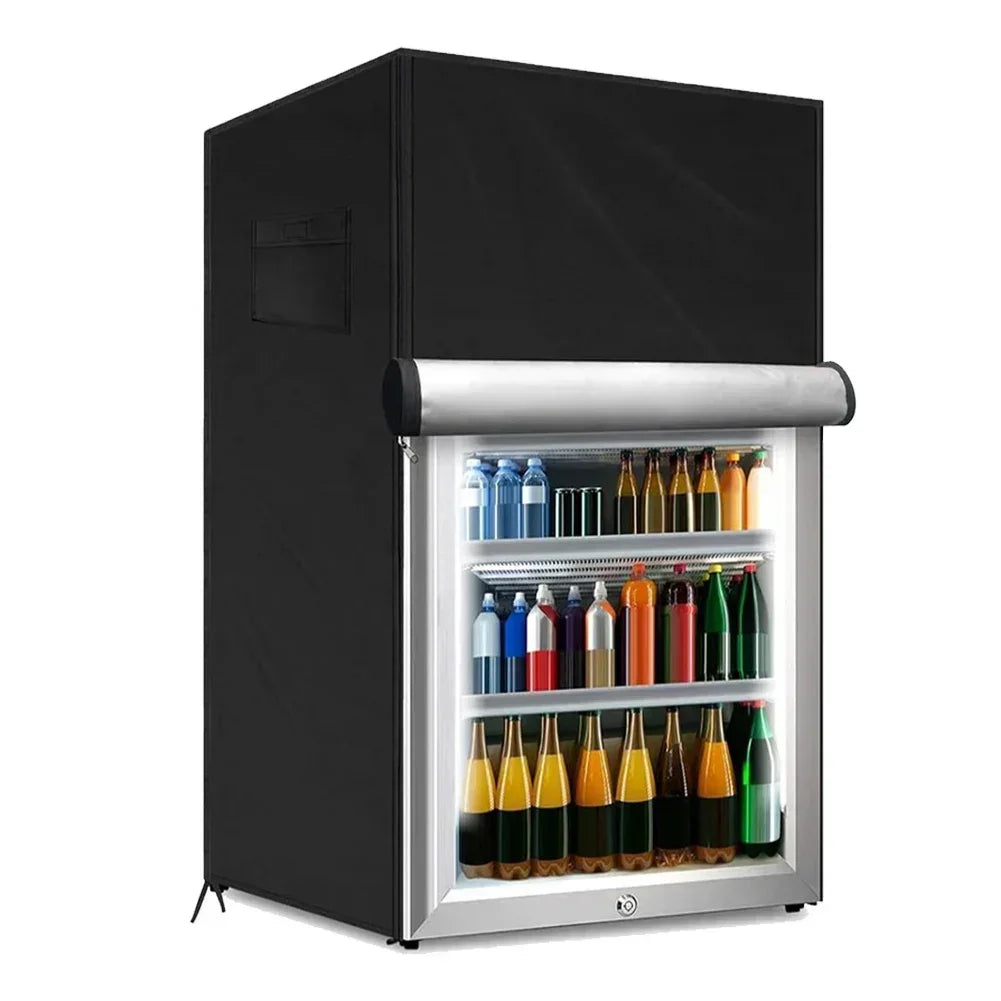 210D Oxford Cloth Outdoor Refrigerator Cover Outdoor Equipment Protection Convenient Storage Options Enhanced Airflow Design