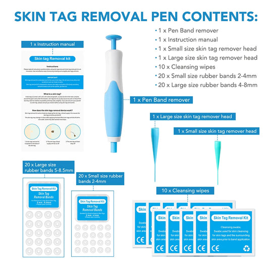 Skin Tag Removal Device Face Beauty Accessories Rubber Rings Wart Tag Remover Kit Multipurpose Supplies for Face Neck Chin Back