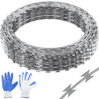 VEVOR Razor Wires  Razor Barbed Wire Razor Wire Fencing Fence Double Spiral Barbed Wire Galvanized Wire Rolls Razor for Garden