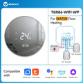 Round Floor Thermostat with LCD Mirror Screen Tuya Smart WiFi Heating Thermostat Warm Room Temperature Controller Alexa Alice