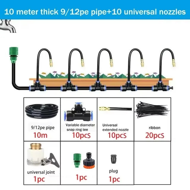 5-20M Universal Automatic Irrigation Sprinkler Kit Rotating Copper Nozzle Garden Balcony Atomization Sprinkler Watering Kits