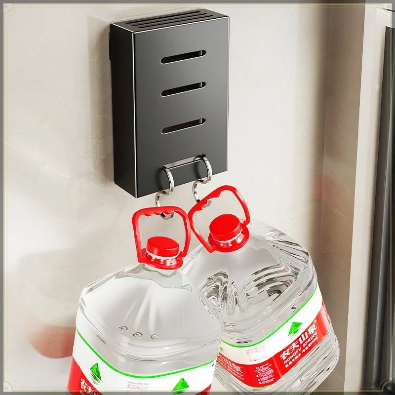Kitchen Knife Holder Stainless Steel Wall Mount Punch Free Multifunctional Kitchen Organizer Traceless Utensil Storage Rack