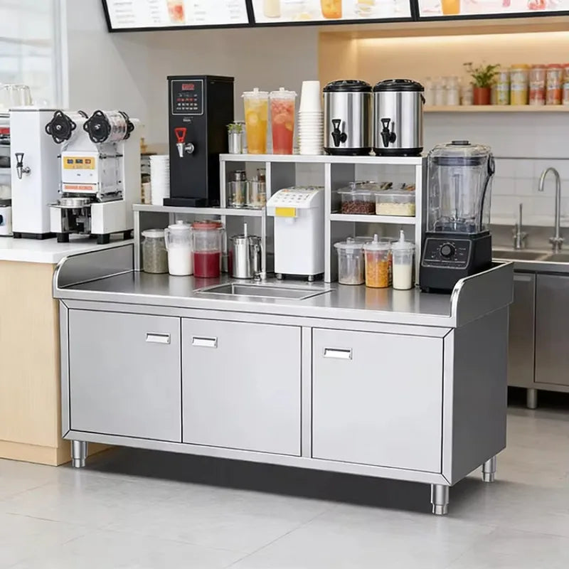Custom Heavy Duty Kitchen Work Table Stainless Steel Food Prep Station for Commercial Use