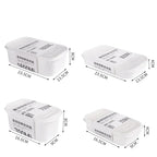 Kitchen Sealed Fresh Storage Containers 4 Size White Food Box for Refrigerator Organizer Storage Box