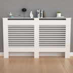 Wood Radiator Cover Cabinet White Horizontal Slat Heater Covers Modern Tall Radiator Shelf