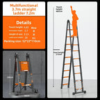 Thickened carbon steel telescopic ladder Multifunctional herringbone ladder Bamboo ladder Lifting  folding engineering staircase