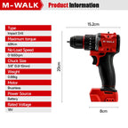 M-WALK 18V Battery Rechargeable Brushless Compact Electric Screwdriver Hand Drill Impact Drill For Milwaukee 18V Battery Pin