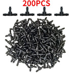 4/7mm Hose Dripper Water Tee Connector Plastic Barbed 1/4" Pipe Tubing Watering Coupling Joint Garden Micro Drip Irrigation Tool