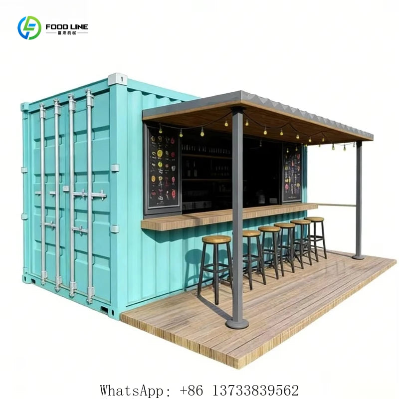 Customized Outdoor Kitchen Custom Container Restaurant Modular Cafe Bar Street Stalls Multipurpose Outdoor Trailer Kitchen