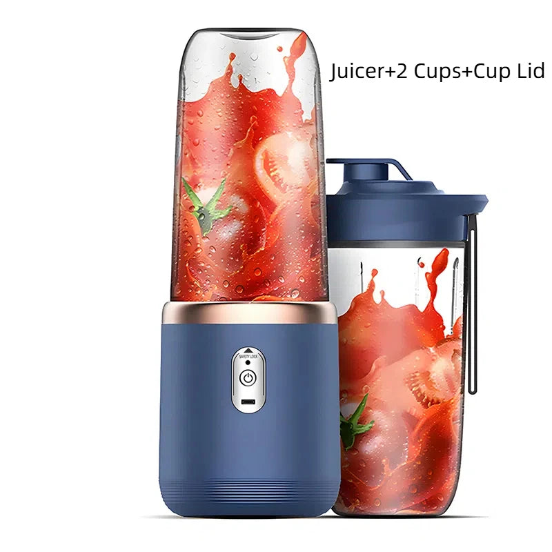 HOMEFISH 2PCS Juice Extractor Juice Cup Portable Rechargeable Small Juice Cup Home and Outdoor Multifunctional Juice Mixing