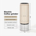 1500mAh Electric Coffee Grinder Externally Adjustable Type-C Charging Coffee Burr Grinder Bean Grinding Machine Coffee Maker